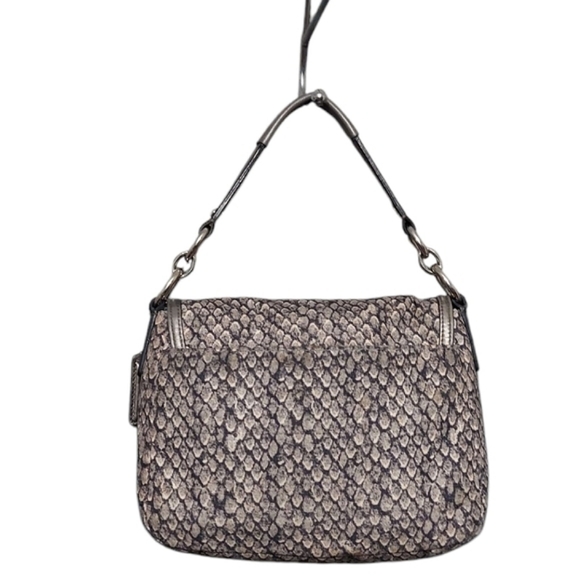Coach Small Snakeskin Pattern Jacquard With Leather Shoulder Bag F26036 - Picture 6 of 11